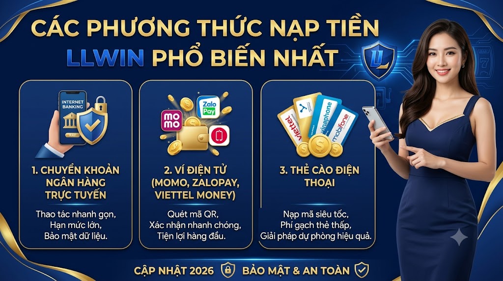 Nạp Tiền LLWIN – Hướng Dẫn Chi Tiết An Toàn & Nhanh Chóng Cho Tân Thủ Các Phương Thức Nạp Tiền LLWIN Phổ Biến Nhất