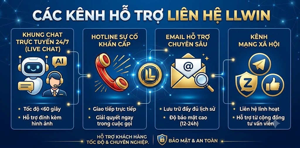 Liên Hệ LLWIN Các kênh hỗ trợ liên hệ LLWIN