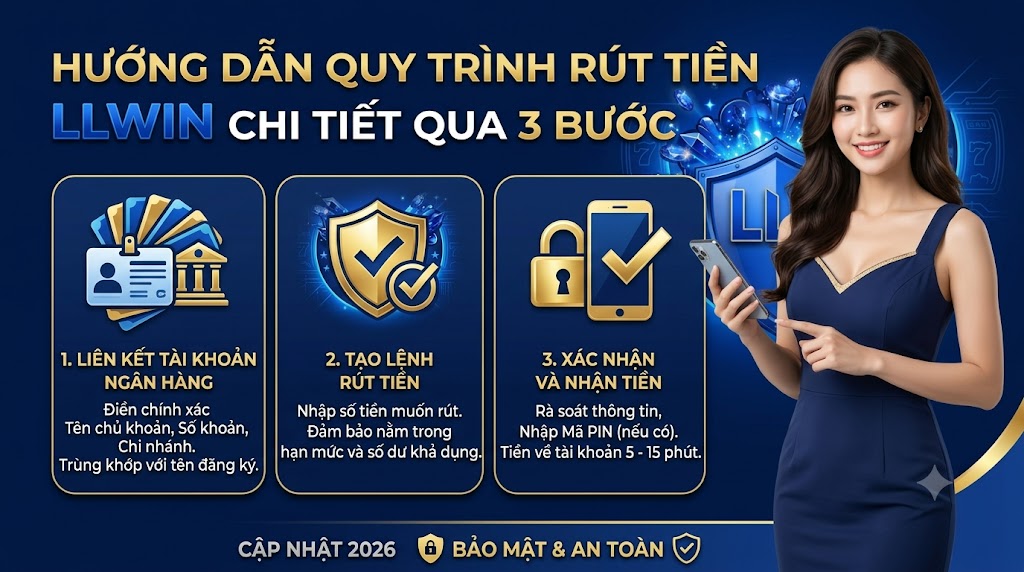 Rút Tiền LLWIN – Hướng Dẫn Đổi Thưởng An Toàn & Siêu Tốc Cho Tân Thủ Hướng Dẫn Quy Trình Rút Tiền LLWIN Chi Tiết Qua 3 Bước